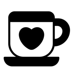 Love Tea Cup Black Icon