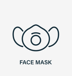 Dust Face Mask Line Icon