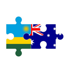 Puzzle Of Flags Of Rwanda And Australia