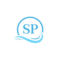 Sp Lettering Logo Design In Water Wave Modern