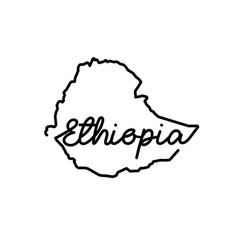 Ethiopia Outline Map With The Handwritten Country