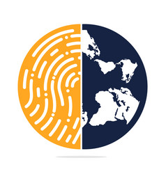 Fingerprint With Globe Logo Design