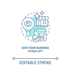 Give Business Face Lift Turquoise Concept Icon