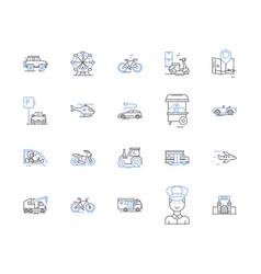 Transport And Tour Outline Icons Collection