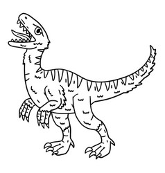 Velociraptor Dinosaur Isolated Coloring Page