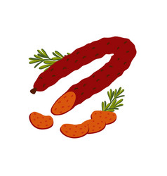 Chorizo Sausage Meat Delicatessen On White