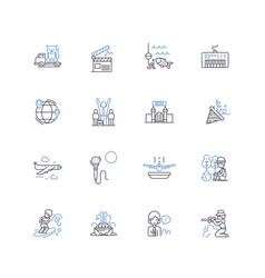 Historical Sites Line Icons Collection Monument