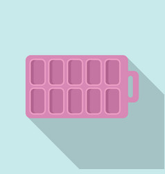 Maker Ice Cube Tray Icon Flat Water