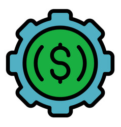 Money Gear Icon Flat