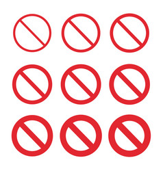 Set Of Stop Mark Icons By Thickness