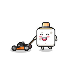 Sugar Cube Character Using Lawn Mower