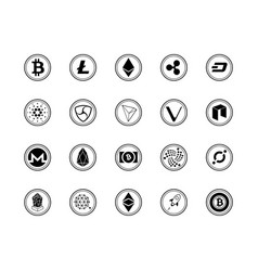 20 Most Popular Cryptocurrency Logo Set - Bitcoin