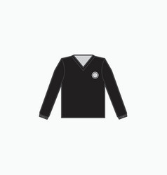 Black V-neck Polo Shirt Long Sleeve Icon