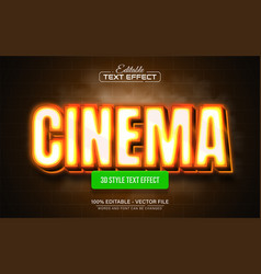 Cinema Yellow Neon Glowing 3d Text Effect Editable