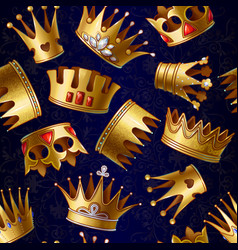 Cartoon Gold Royal Crowns Pattern