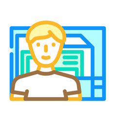 Computer Engineer Worker Color Icon