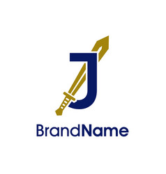 Elegant Initial J Sword Logo