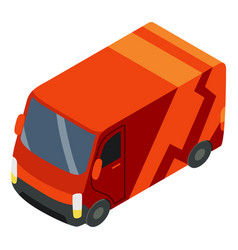 Flat Isometric Delivery Car Commercial Cargo