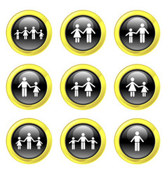 Glossy Black And Gold Family Buttons