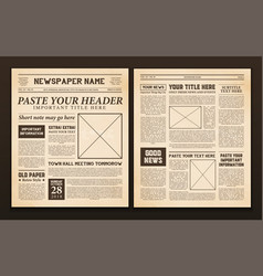 Newspaper Pages Template Vintage