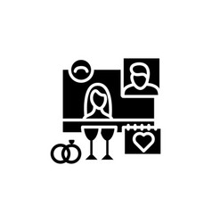 Online Wedding Day Glyph Icon