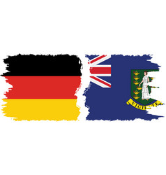 British Virgin Islands And Germany Grunge Flags