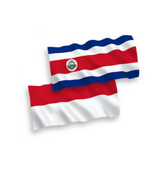 Flags Of Indonesia And Republic Of Costa Rica