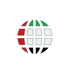 Globe Icon With United Arab Emirates Flag Pattern