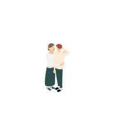 Isometric Skinship Hugging Men And Women