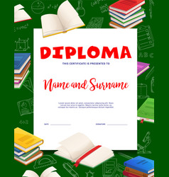 Kids School Diploma Books And Textbooks Frame