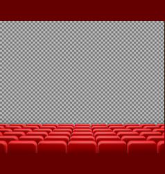 Realistic Rows Of Red Empty Cinema Chairs