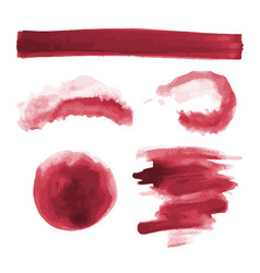 Red Watercolor Shapes Circle Splotches Stains