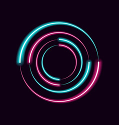 Neon Circle Frame Background Blue And Pink Light