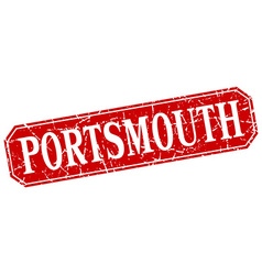 Portsmouth Red Square Grunge Retro Style Sign