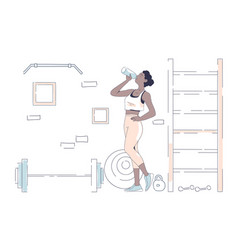 Sport Woman Drink Water Doodle