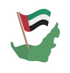 United Arab Emirates Flag On A Map Of Uae