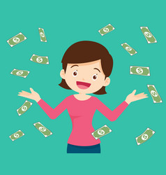 Woman Throwing Money Up