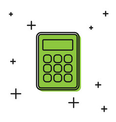 Black Calculator Icon Isolated On White