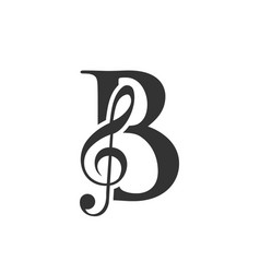 Music Logo On Letter B Concept Note Sign