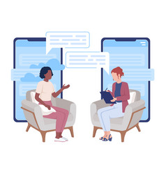 Online Psychological Session Flat Concept