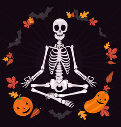 Halloween Skeleton Meditating