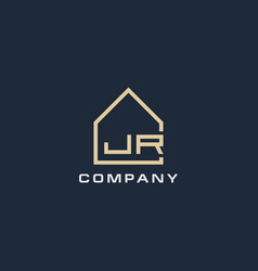 Initial Letter Jr Real Estate Logo With Simple