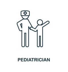 Pediatrician Line Icon Monochrome Simple