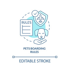 Pets Boarding Rules Turquoise Concept Icon