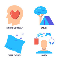 Stress Relief Ways Icon Set