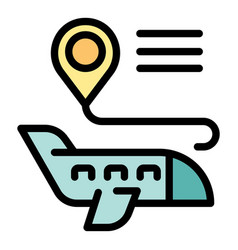 Airplane Migration Icon Flat