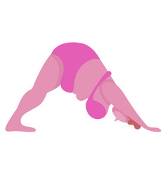 Big Plump Woman Doing Yoga A Girl