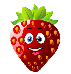 Happy Cute Cartoon Strawberry