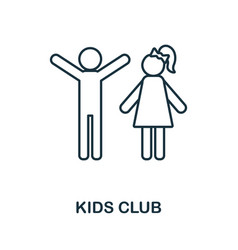 Kids Club Line Icon Monochrome Simple Club