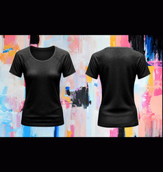 Woman Black Tshirt Mockup Fashion